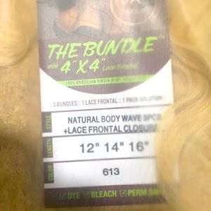 A bundle of blonde remy extensions